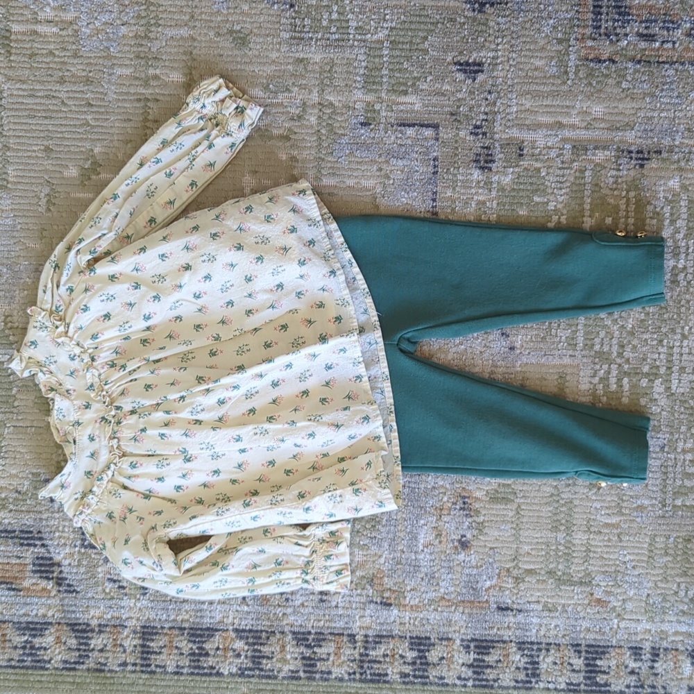 Vintage floral green set